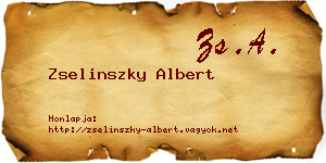 Zselinszky Albert névjegykártya