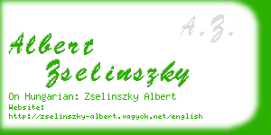 albert zselinszky business card